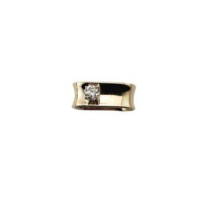 Vintage 14 Karat Yellow Gold and Diamond Square Ring Size 10 #12200